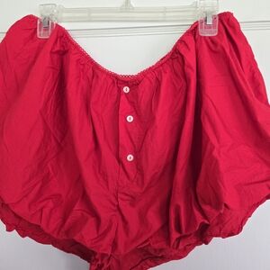 Anthropologie Vibrant Red Button-Front Bloomers